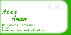 alex aman business card
